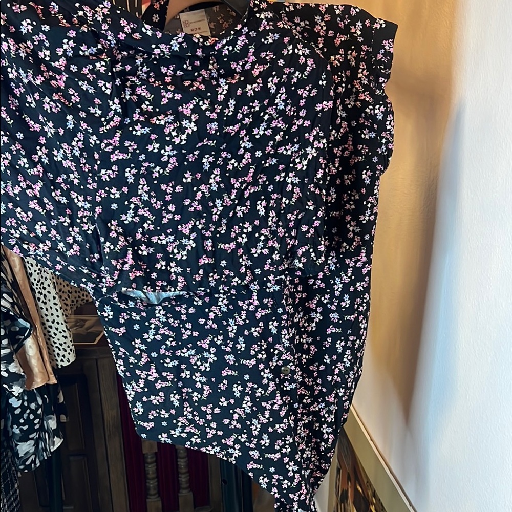 Floral Black and Pink Dress
